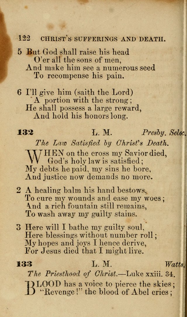Pocket Hymns: original and selected. designed for the use of the regular Baptist church, and all who love our Lord Jesus Christ page 122