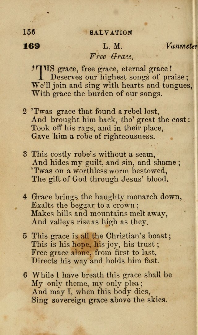 Pocket Hymns: original and selected. designed for the use of the regular Baptist church, and all who love our Lord Jesus Christ page 156