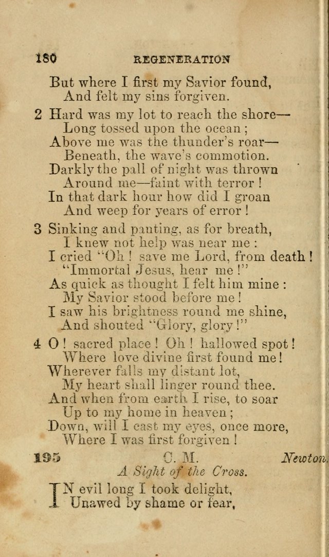 Pocket Hymns: original and selected. designed for the use of the regular Baptist church, and all who love our Lord Jesus Christ page 180