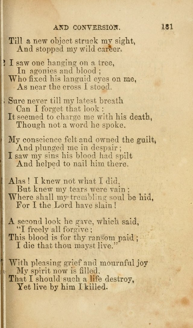 Pocket Hymns: original and selected. designed for the use of the regular Baptist church, and all who love our Lord Jesus Christ page 181