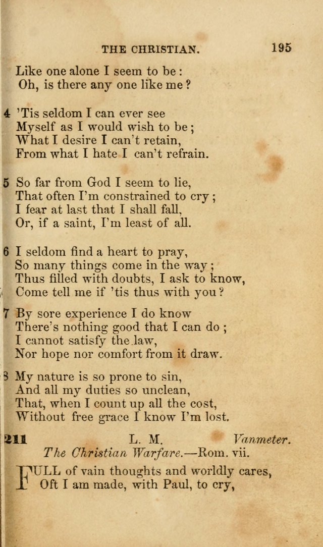 Pocket Hymns: original and selected. designed for the use of the regular Baptist church, and all who love our Lord Jesus Christ page 195