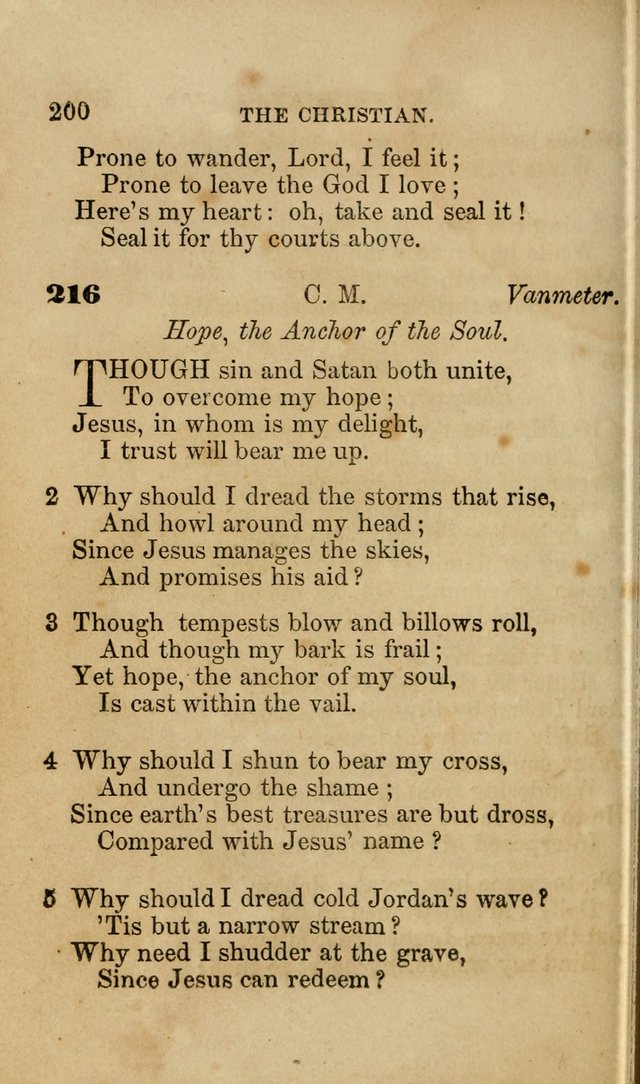 Pocket Hymns: original and selected. designed for the use of the regular Baptist church, and all who love our Lord Jesus Christ page 200