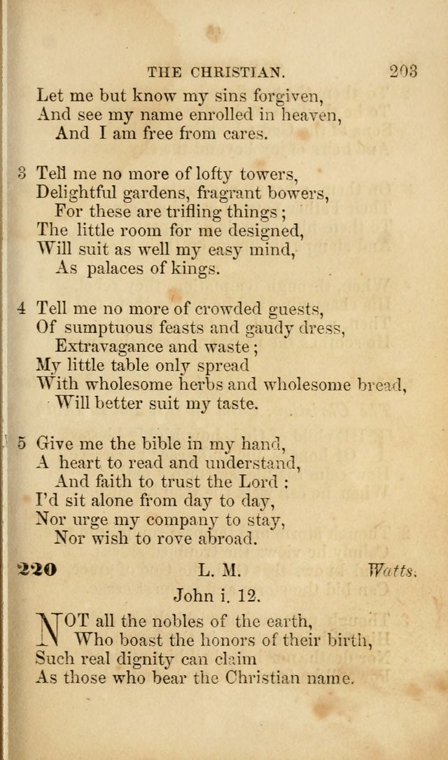 Pocket Hymns: original and selected. designed for the use of the regular Baptist church, and all who love our Lord Jesus Christ page 203