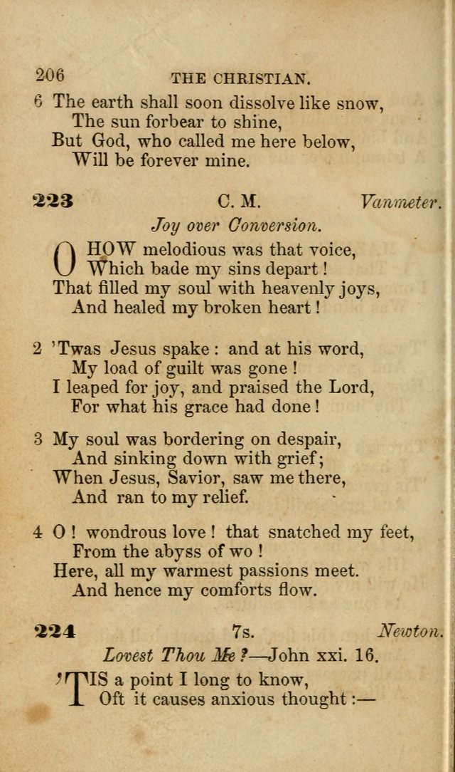 Pocket Hymns: original and selected. designed for the use of the regular Baptist church, and all who love our Lord Jesus Christ page 206