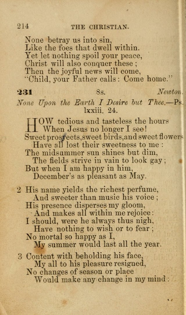Pocket Hymns: original and selected. designed for the use of the regular Baptist church, and all who love our Lord Jesus Christ page 214