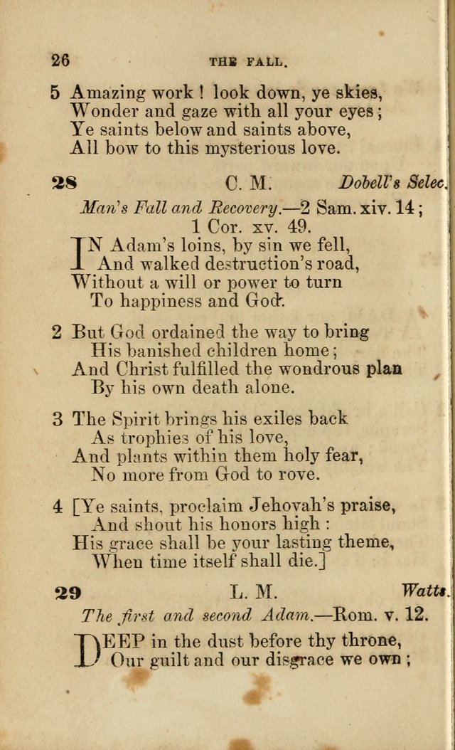Pocket Hymns: original and selected. designed for the use of the regular Baptist church, and all who love our Lord Jesus Christ page 26