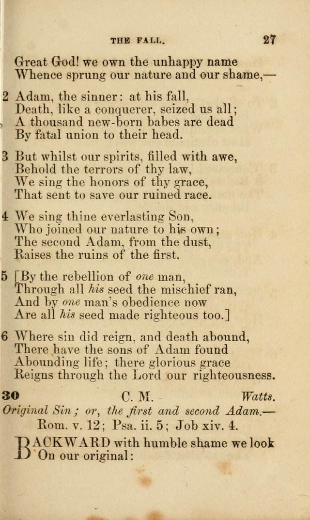 Pocket Hymns: original and selected. designed for the use of the regular Baptist church, and all who love our Lord Jesus Christ page 27