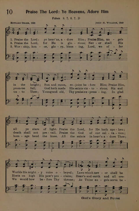 The Presbyterian Hymnal page 10