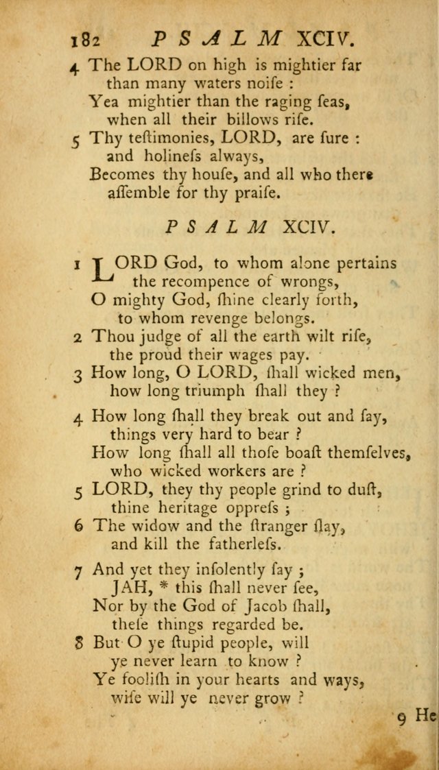 The Psalms, Hymns and Spiritual Songs of the Old and New Testament, faithully translated into English metre: being the New England Psalm Book (Rev. and Improved) page 182