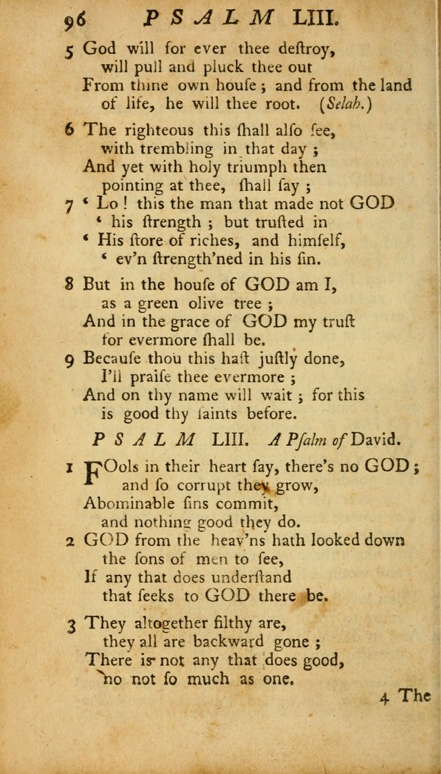 The Psalms, Hymns and Spiritual Songs of the Old and New Testament, faithully translated into English metre: being the New England Psalm Book (Rev. and Improved) page 96