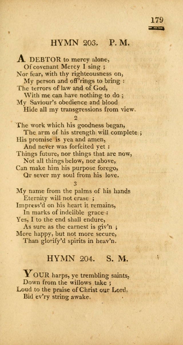 Psalms, Hymns and Spiritual Songs: selected and designed for the use of  the church universal, in public and private devotion; with an appendix, containing the original hymns omitted in the last ed. page 181