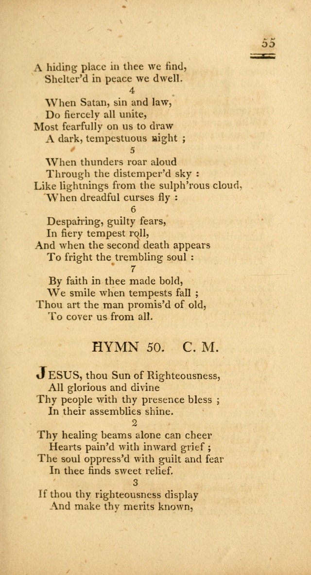Psalms, Hymns and Spiritual Songs: selected and designed for the use of  the church universal, in public and private devotion; with an appendix, containing the original hymns omitted in the last ed. page 55