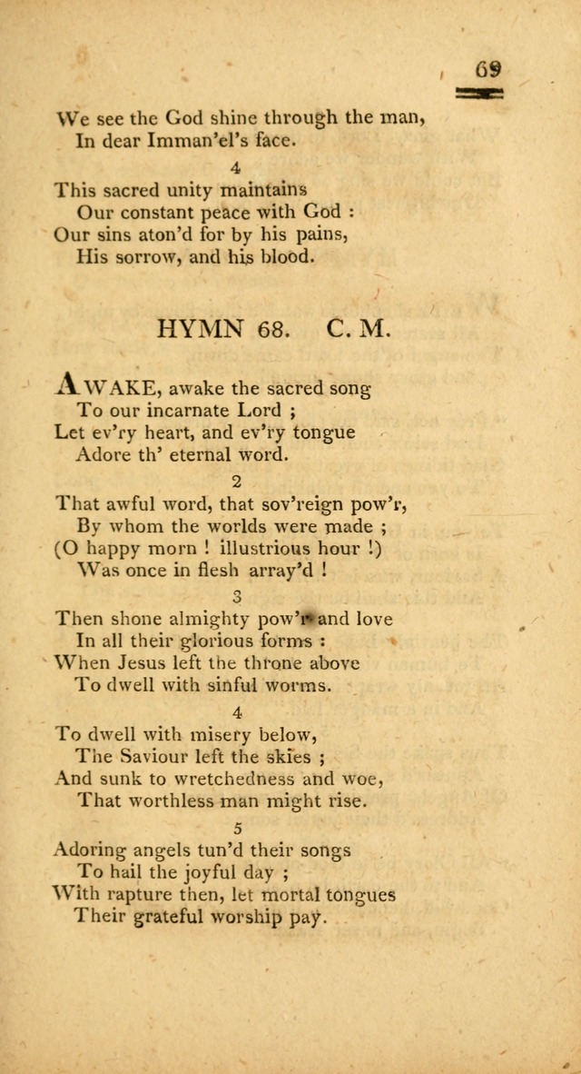 Psalms, Hymns and Spiritual Songs: selected and designed for the use of  the church universal, in public and private devotion; with an appendix, containing the original hymns omitted in the last ed. page 69