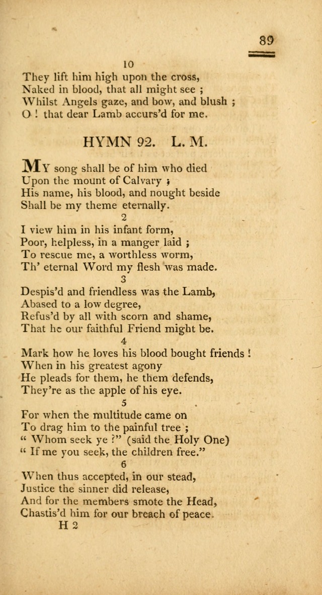 Psalms, Hymns and Spiritual Songs: selected and designed for the use of  the church universal, in public and private devotion; with an appendix, containing the original hymns omitted in the last ed. page 89