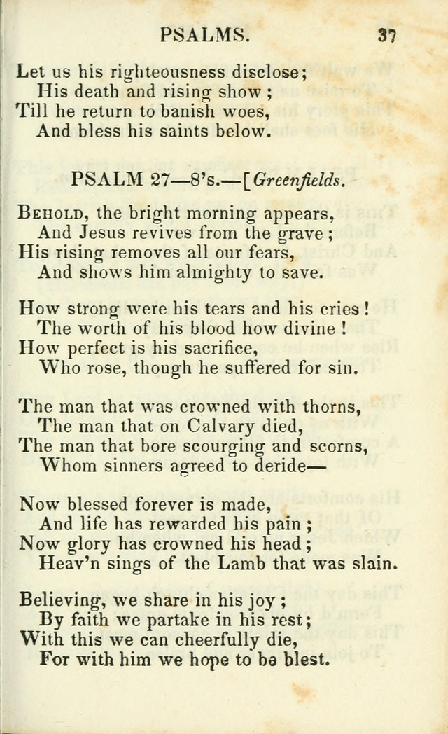 Psalms, Hymns and Spiritual Songs, Original and Selected. (14th stereotype ed.) page 37