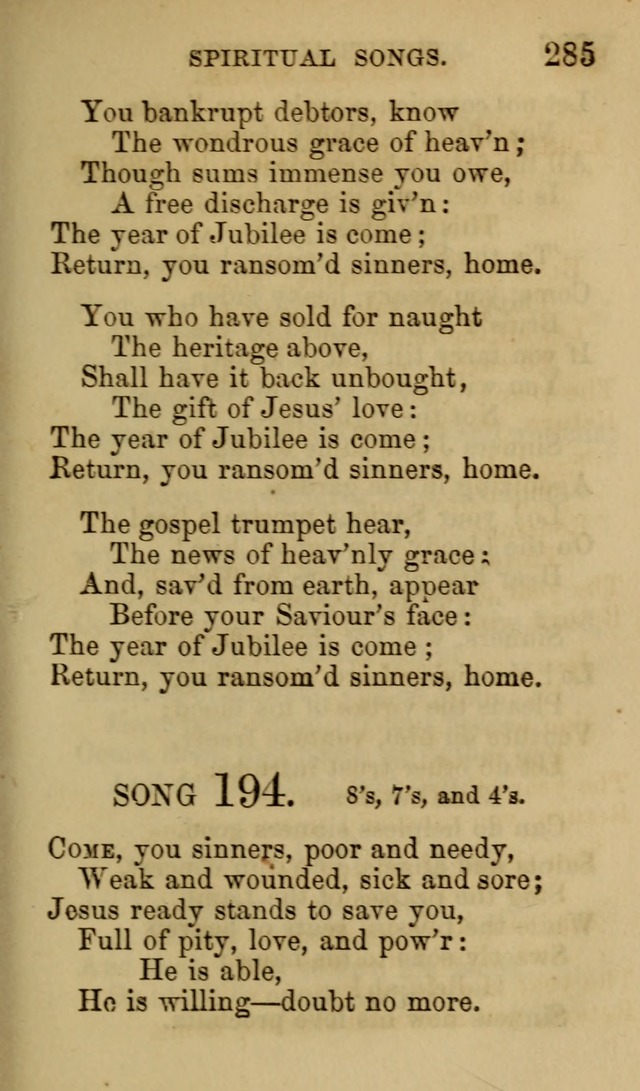 Psalms, Hymns and Spiritual Songs, Original and Selected. (7th ed.) page 285