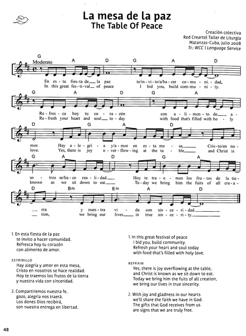 Paz en Nuestra Tierra: Canciones para el Camino desde América Latina / Peace on Earth: Songs for the Journey from Latin America page 42