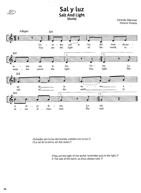 Paz en Nuestra Tierra: Canciones para el Camino desde América Latina / Peace on Earth: Songs for the Journey from Latin America page 68