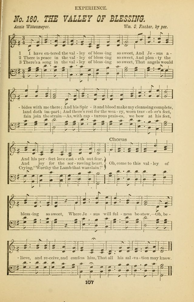 Prayer and Praise: or Hymns and Tunes for Prayer Meetings, Praise Meetings, Experience Meetings, Revivals, Missionary Meetings and all special occasions of Christian work and worship page 107