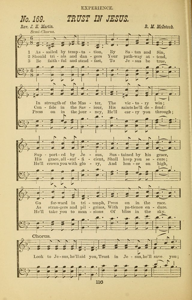 Prayer and Praise: or Hymns and Tunes for Prayer Meetings, Praise Meetings, Experience Meetings, Revivals, Missionary Meetings and all special occasions of Christian work and worship page 116