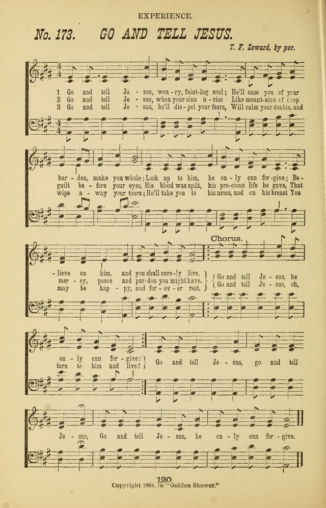 Prayer and Praise: or Hymns and Tunes for Prayer Meetings, Praise Meetings, Experience Meetings, Revivals, Missionary Meetings and all special occasions of Christian work and worship page 120