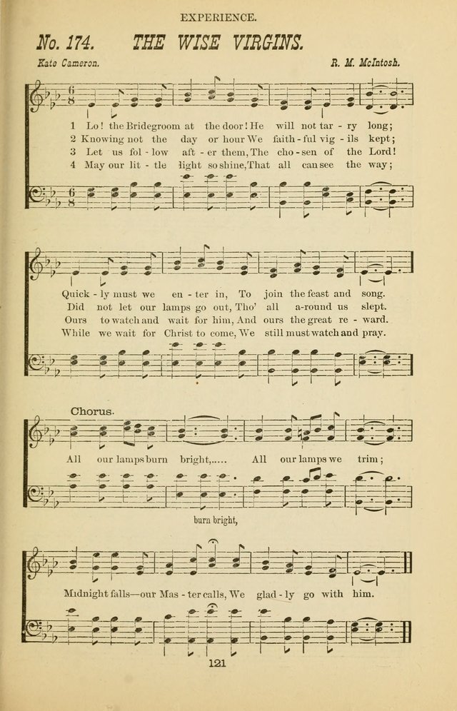 Prayer and Praise: or Hymns and Tunes for Prayer Meetings, Praise Meetings, Experience Meetings, Revivals, Missionary Meetings and all special occasions of Christian work and worship page 121