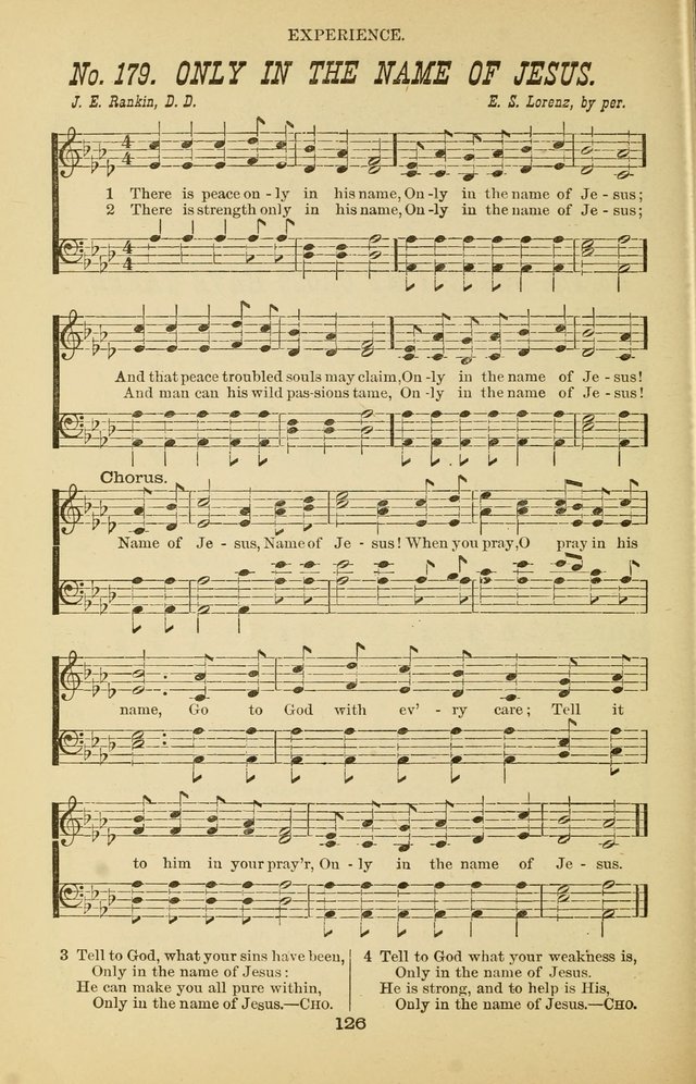 Prayer and Praise: or Hymns and Tunes for Prayer Meetings, Praise Meetings, Experience Meetings, Revivals, Missionary Meetings and all special occasions of Christian work and worship page 126