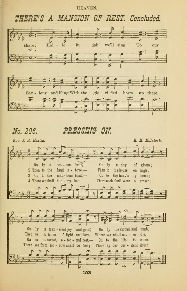 Prayer and Praise: or Hymns and Tunes for Prayer Meetings, Praise Meetings, Experience Meetings, Revivals, Missionary Meetings and all special occasions of Christian work and worship page 153