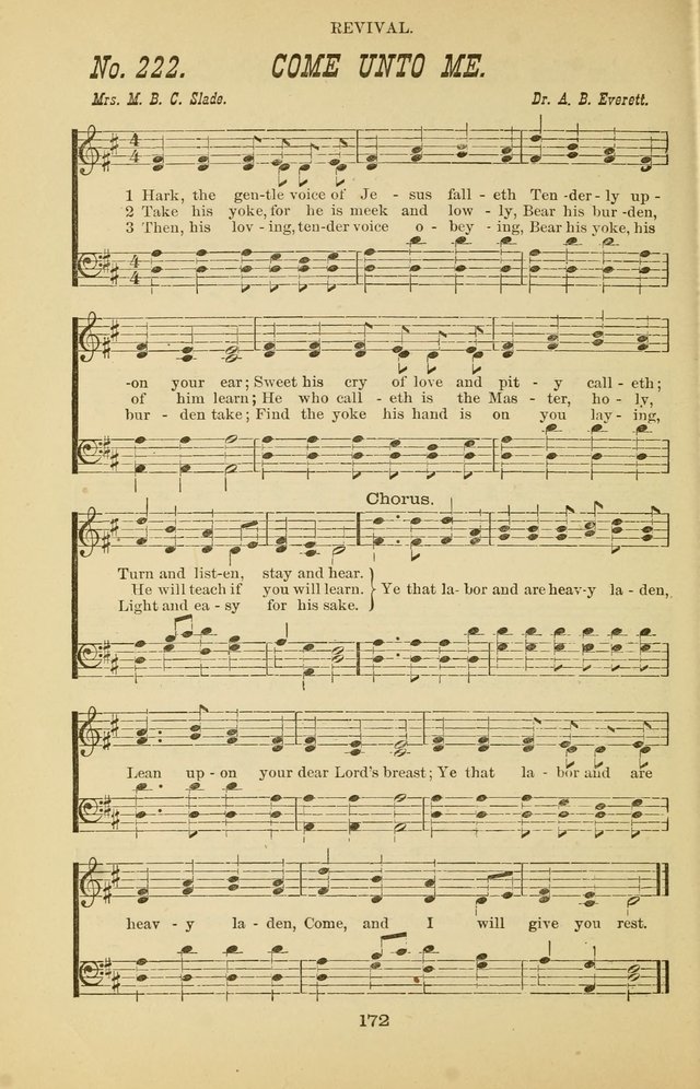 Prayer and Praise: or Hymns and Tunes for Prayer Meetings, Praise Meetings, Experience Meetings, Revivals, Missionary Meetings and all special occasions of Christian work and worship page 172