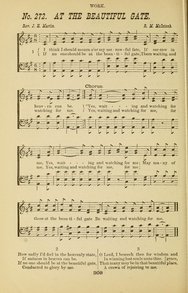 Prayer and Praise: or Hymns and Tunes for Prayer Meetings, Praise Meetings, Experience Meetings, Revivals, Missionary Meetings and all special occasions of Christian work and worship page 208