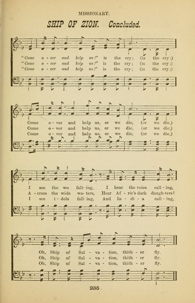 Prayer and Praise: or Hymns and Tunes for Prayer Meetings, Praise Meetings, Experience Meetings, Revivals, Missionary Meetings and all special occasions of Christian work and worship page 235