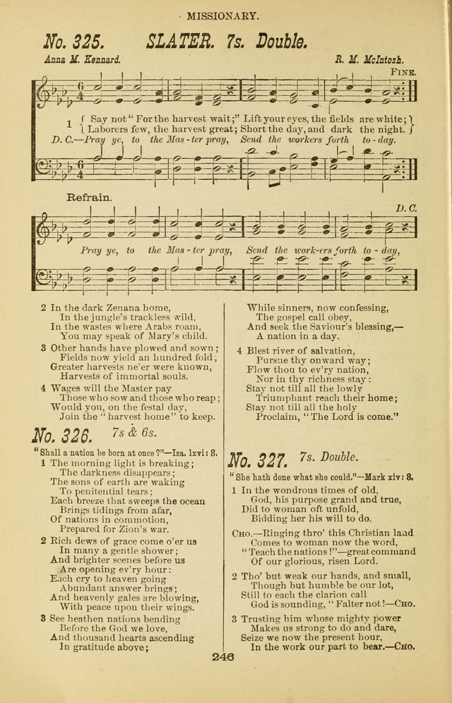 Prayer and Praise: or Hymns and Tunes for Prayer Meetings, Praise Meetings, Experience Meetings, Revivals, Missionary Meetings and all special occasions of Christian work and worship page 246