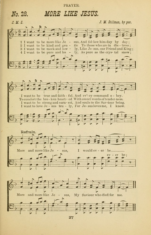 Prayer and Praise: or Hymns and Tunes for Prayer Meetings, Praise Meetings, Experience Meetings, Revivals, Missionary Meetings and all special occasions of Christian work and worship page 27