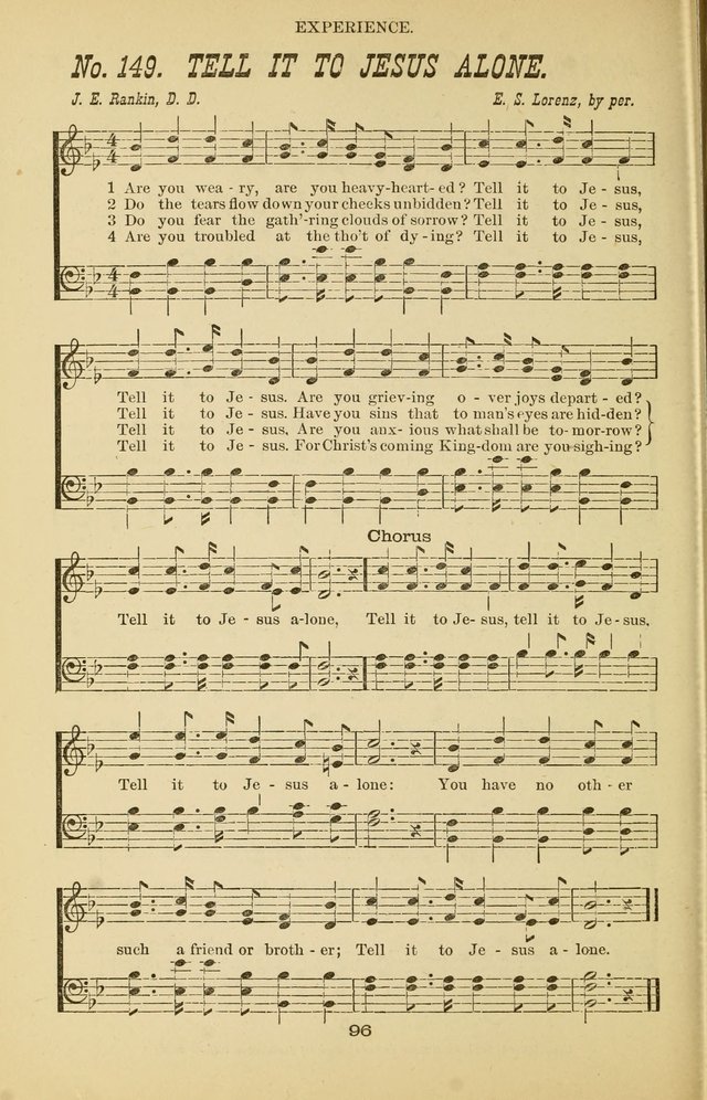 Prayer and Praise: or Hymns and Tunes for Prayer Meetings, Praise Meetings, Experience Meetings, Revivals, Missionary Meetings and all special occasions of Christian work and worship page 96