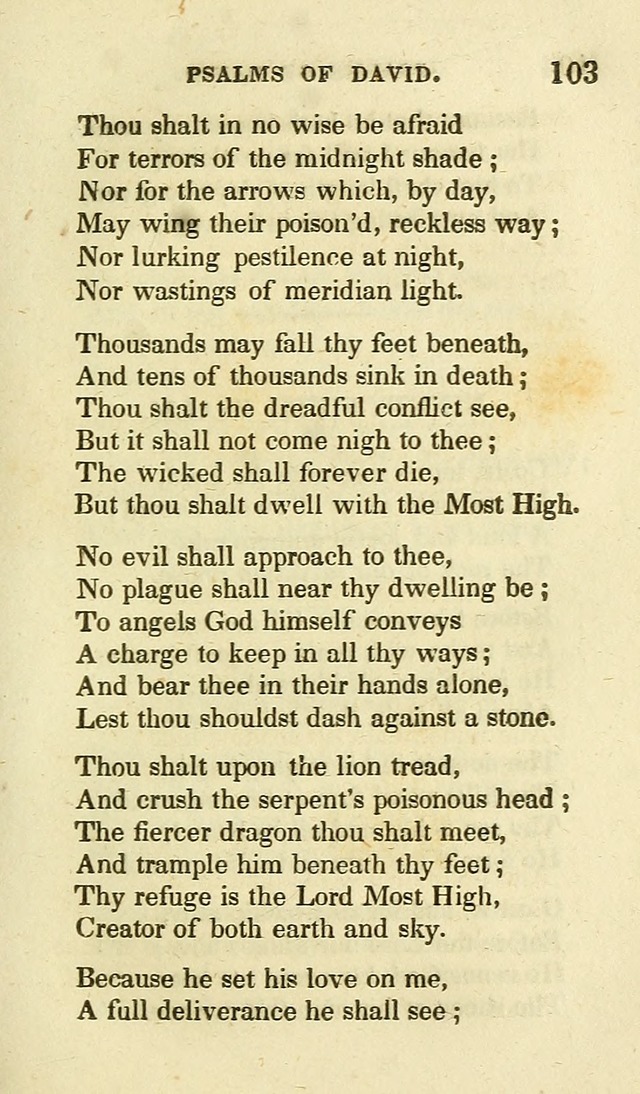 Portions of the Psalms of David, and other parts of scripture, in verse: designed as a companion for the Christian (2nd ed.) page 103