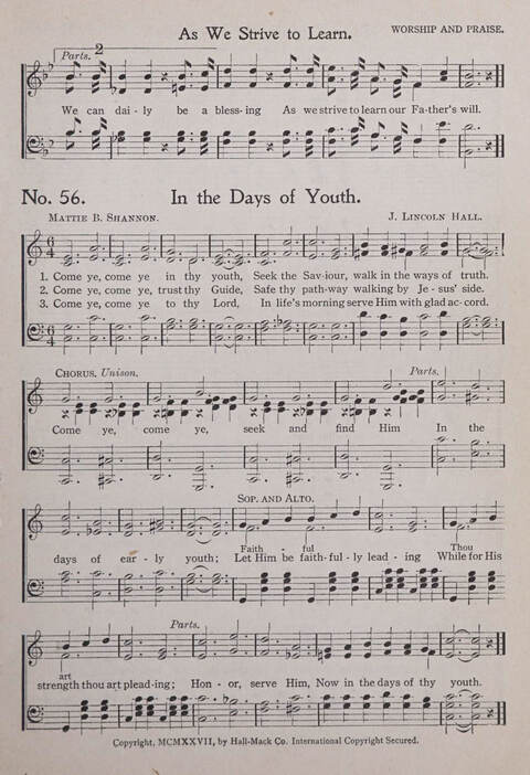 Praise and Service Songs for Sunday Schools page 53