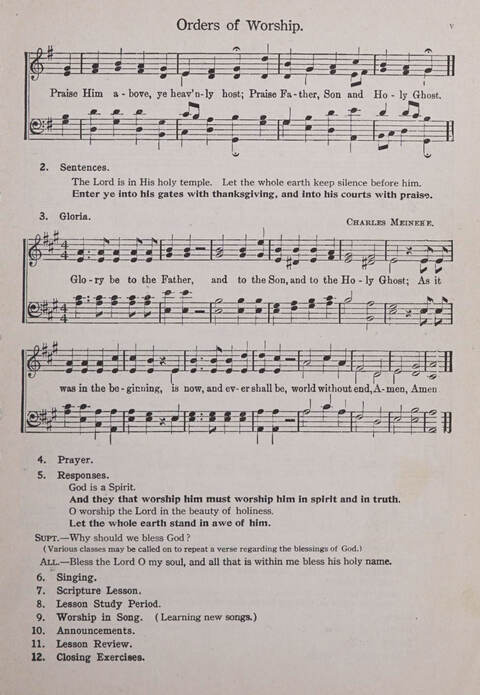 Praise and Service Songs for Sunday Schools page x
