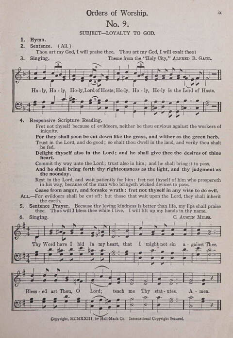 Praise and Service Songs for Sunday Schools page xiv