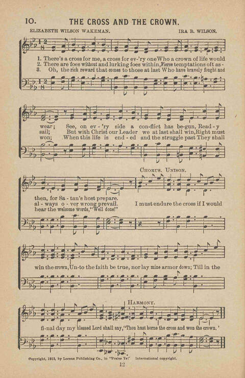 Praise Ye: a collection of sacred songs page 12