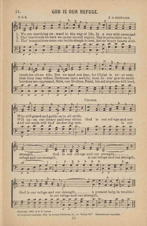 Praise Ye: a collection of sacred songs page 13