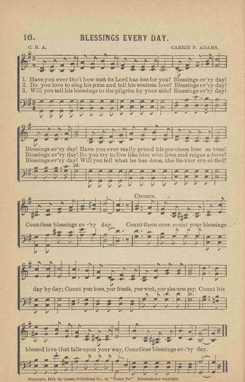 Praise Ye: a collection of sacred songs page 18