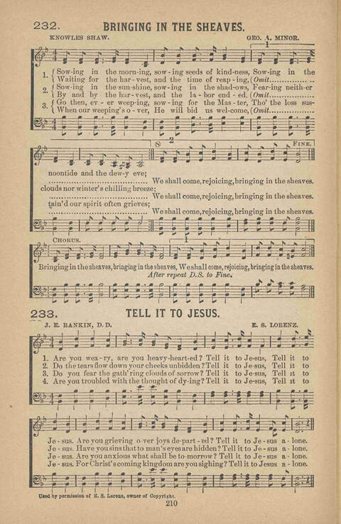 Praise Ye: a collection of sacred songs page 210