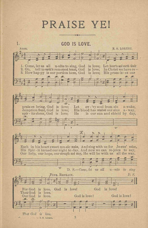 Praise Ye: a collection of sacred songs page 3