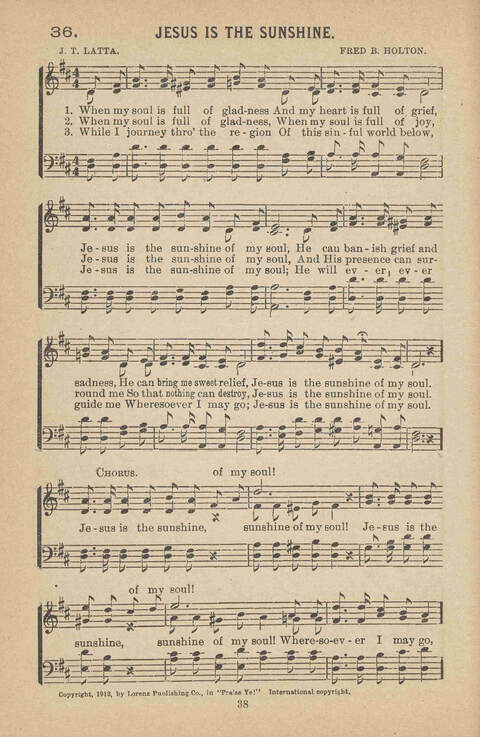Praise Ye: a collection of sacred songs page 38
