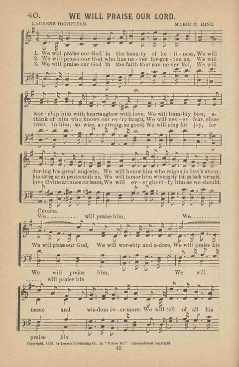 Praise Ye: a collection of sacred songs page 42