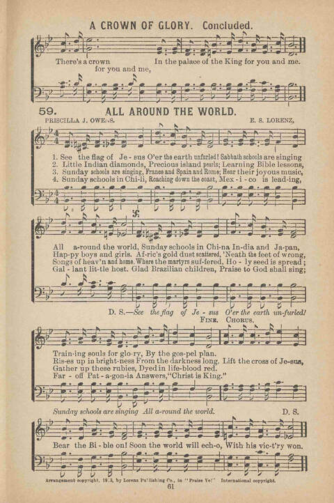 Praise Ye: a collection of sacred songs page 61