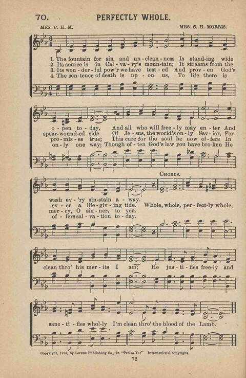 Praise Ye: a collection of sacred songs page 72