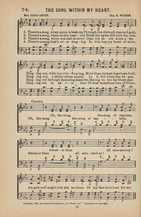 Praise Ye: a collection of sacred songs page 76