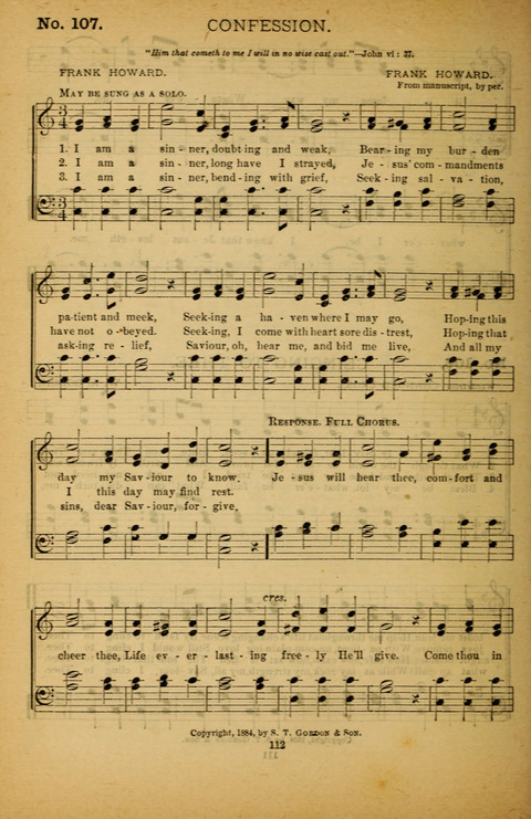 Pearls of Gospel Song: for gospel workers. a choice collection of hymns and tunes page 112