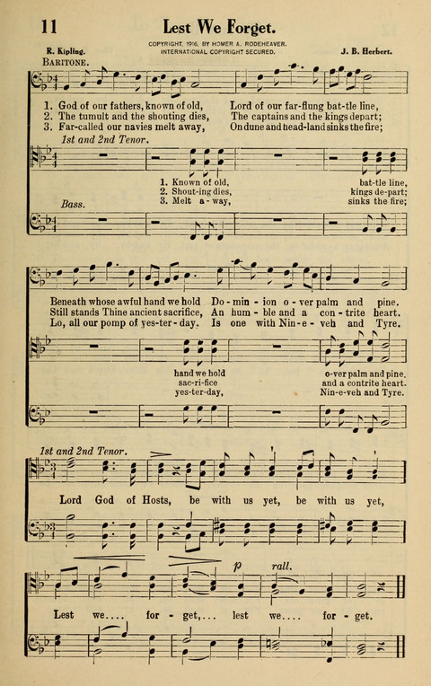 Rodeheaver Collection for Male Voices: One hundred and sixty Quartets and Choruses for men page 11